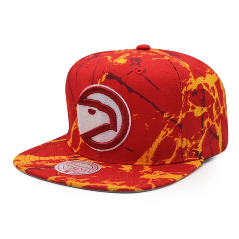 Atlanta Hawks Mitchell & Ness DOWN FOR ALL Snapback Hat – Red/Yellow