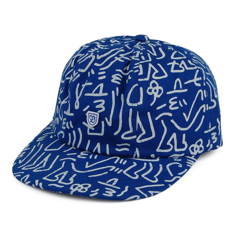Brixton Hats B-Shield III Lucas Beaufort Strapback Cap – Blue-White Adjustable