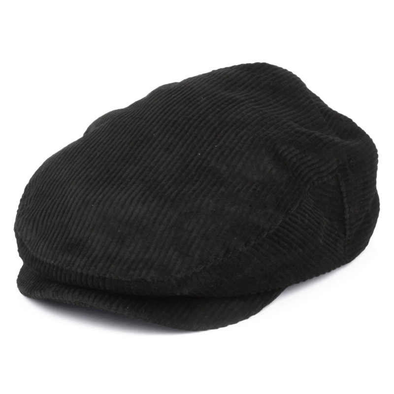 Brixton Hats Hooligan Corduroy Flat Cap – Black Small-56cm