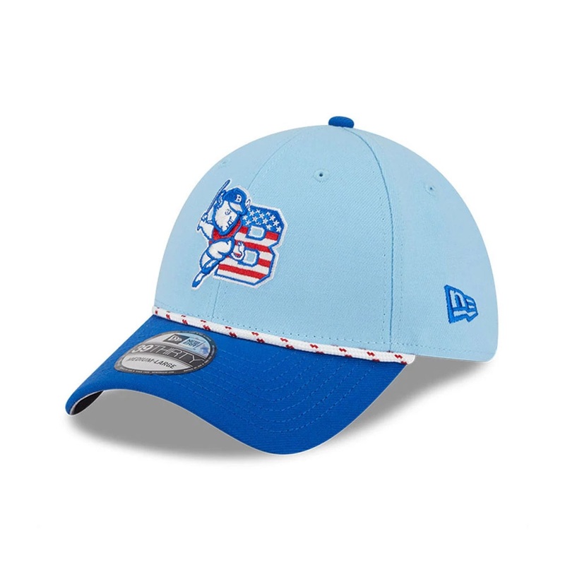 Buffalo Bisons MiLB 4th Of July Blue 39THIRTY Stretch Fit Cap S-M