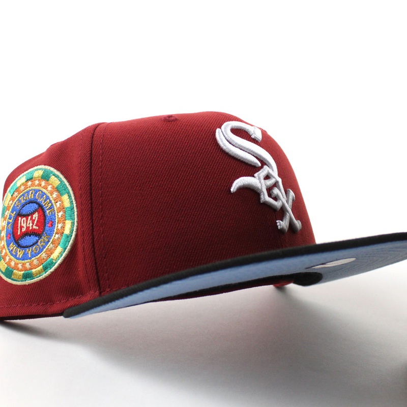 Chicago White Sox 1942 All Star Game New Era Fitted 59Fifty Hat (Red Black Sky Blue Under Brim) 7