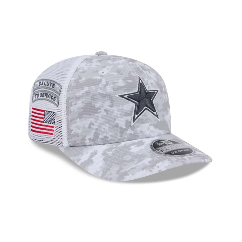 Dallas Cowboys New Era 2024 Salute To Service 9Seventy Snapback Hat – Chrome/Graphite
