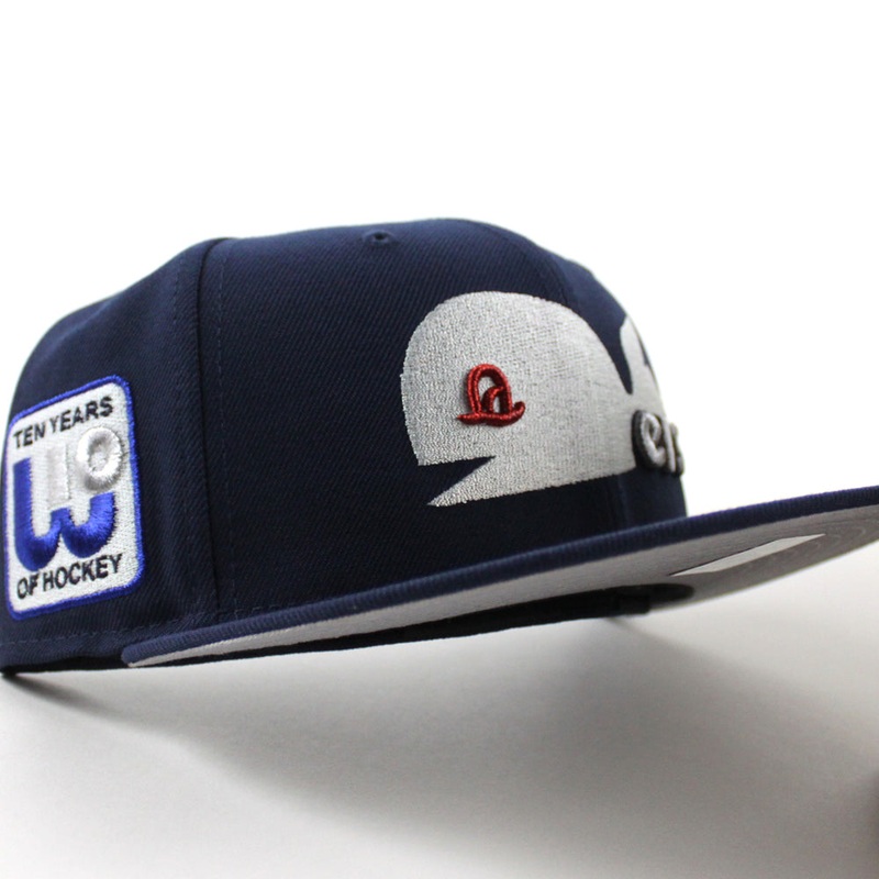 Hartford Whaler Ten Years Patch New Era 59Fifty Fitted Hat (Oceanside Blue Gray Under brim) 7
