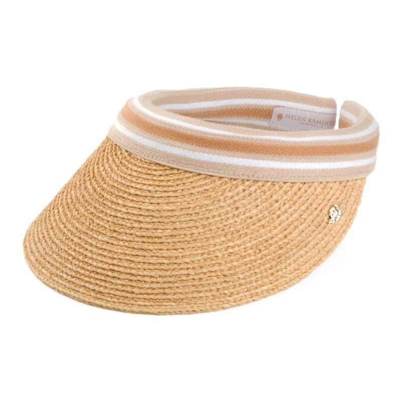 Helen Kaminski Hats Marina Raffia Straw Sun Visor – Natural 1-Size
