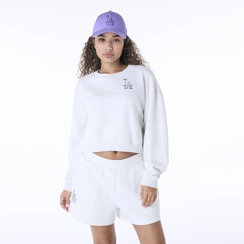 LA Dodgers Womens MLB League Essential Grey Crew Neck Sweater XS