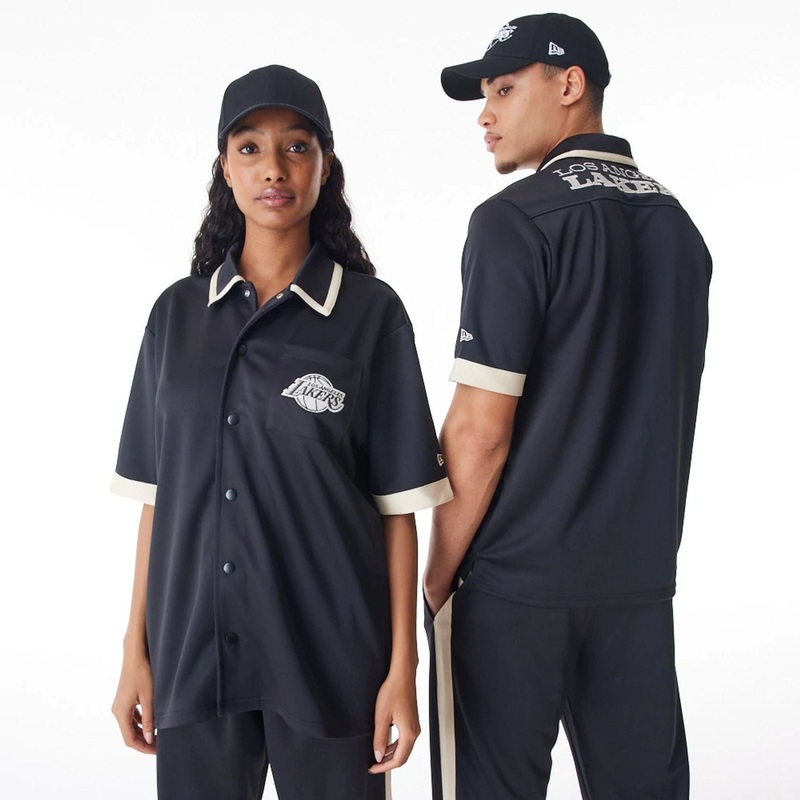 LA Lakers NBA Lifestyle Revere Black Short Sleeve Shirt XS
