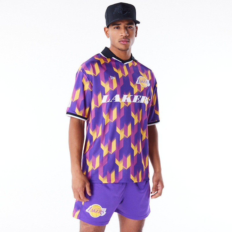 Los Angeles Lakers NBA Soccer Purple Tee S