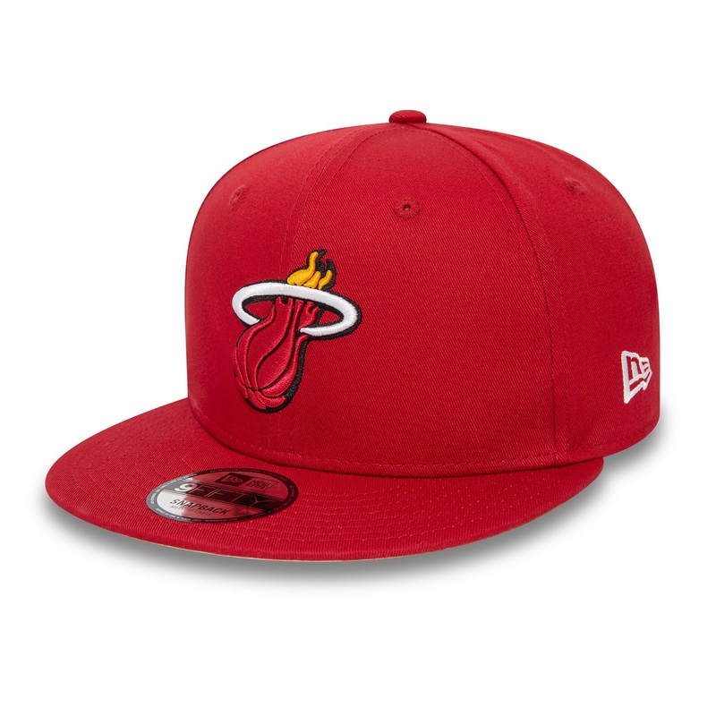 Miami Heat 9FIFTY NBA Rear Logo Snapback Red Cap S-M