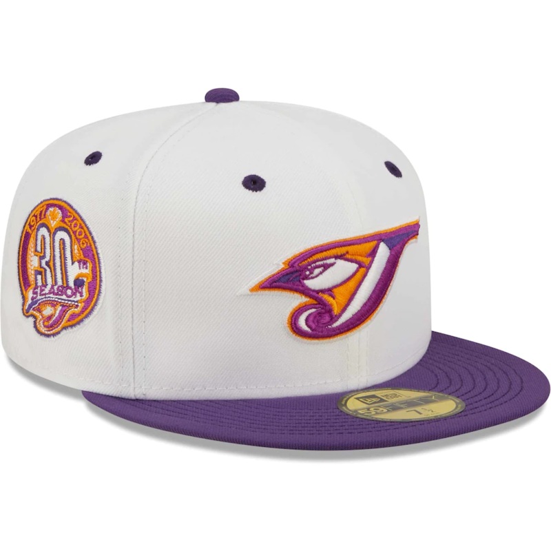 New Era Toronto Blue Jays White/Purple 30th Season Grape Lolli 59FIFTY Fitted Hat