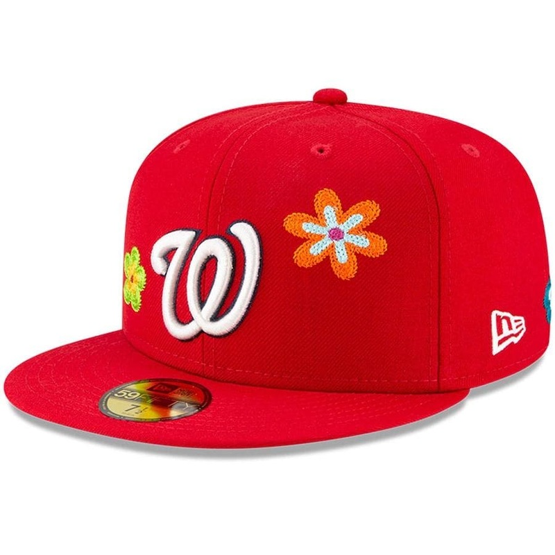 New Era Washington Nationals Chain Stitch Floral Red 59FIFTY Fitted Hat