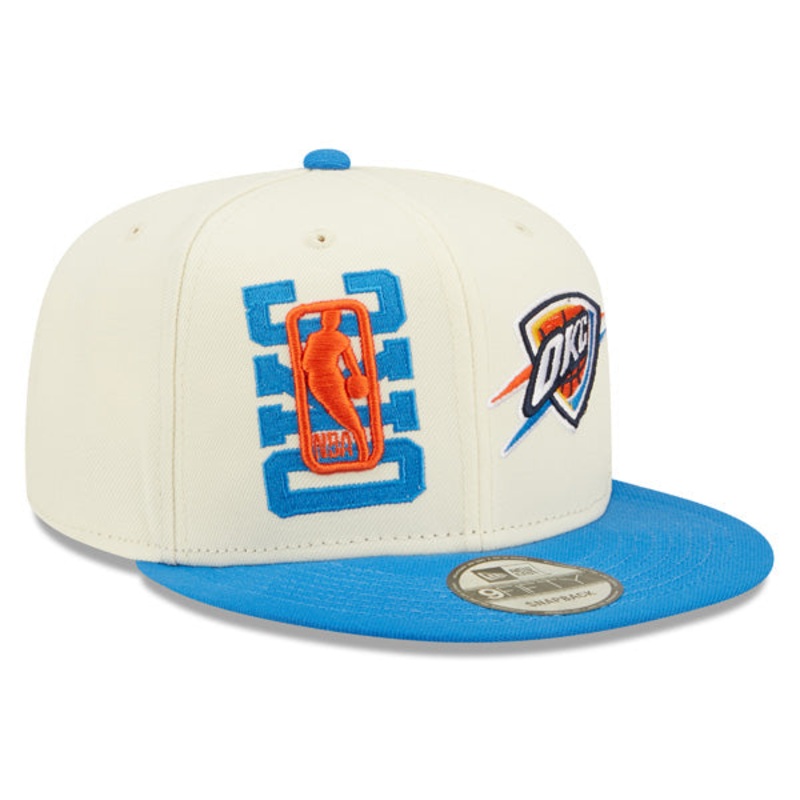 Oklahoma City Thunder New Era 2022 NBA Draft 9FIFTY Snapback Adjustable Hat – Cream/Light Blue