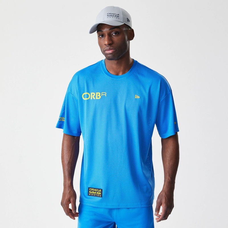Red Bull Racing Graphic Mesh Blue Oversized T-Shirt XS