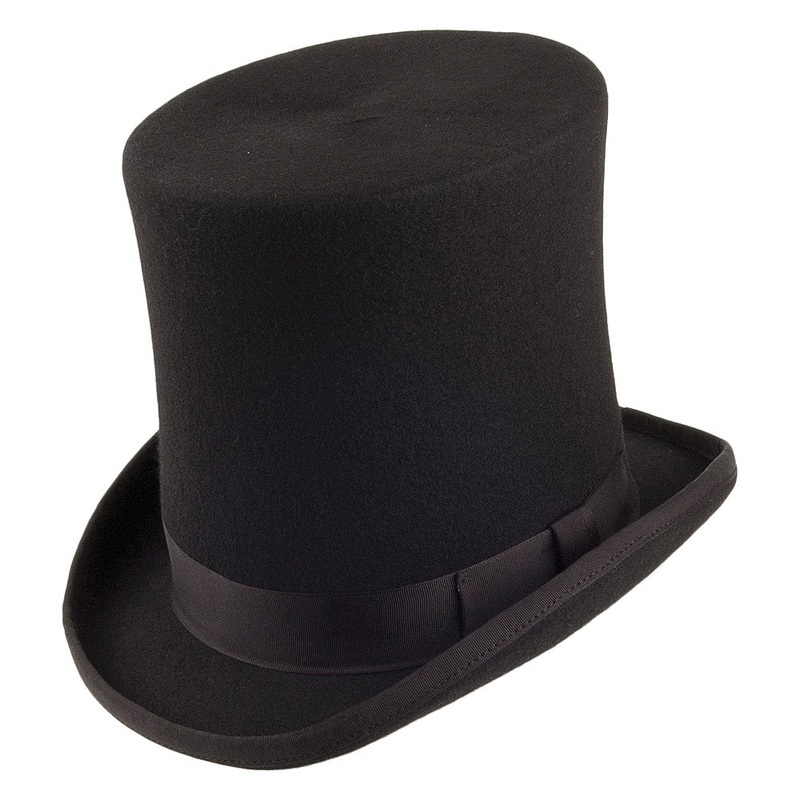 Denton Hats Stove Pipe Top Hat – Black S