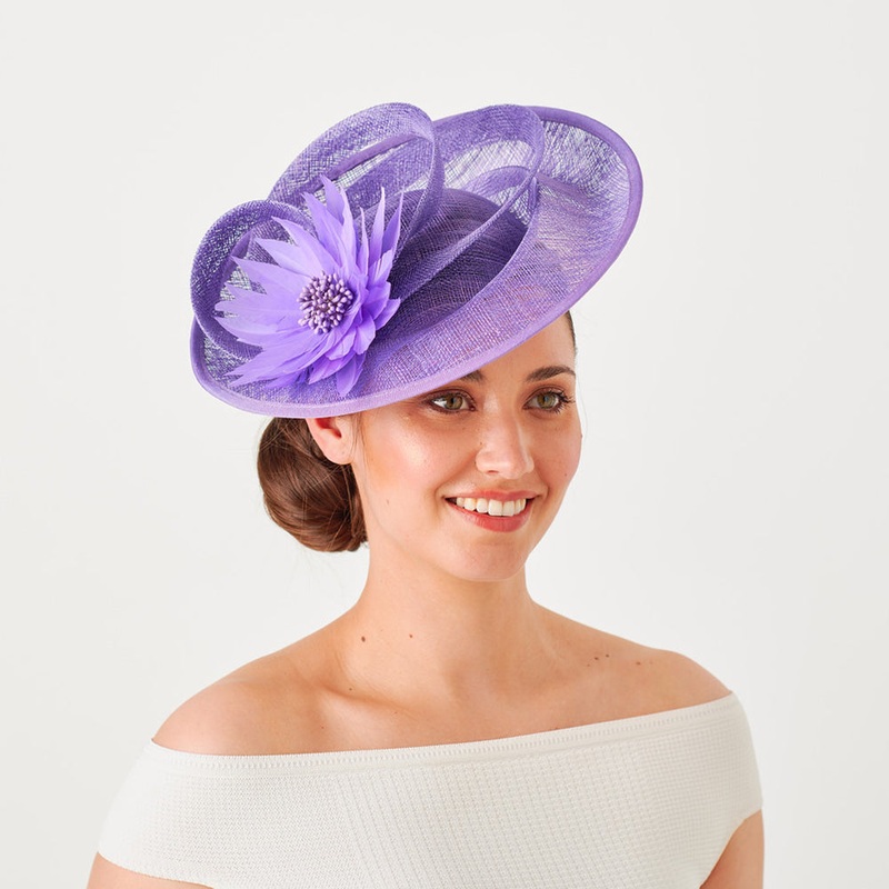Failsworth Hats Fleur Disc Fascinator – Violet 1-Size