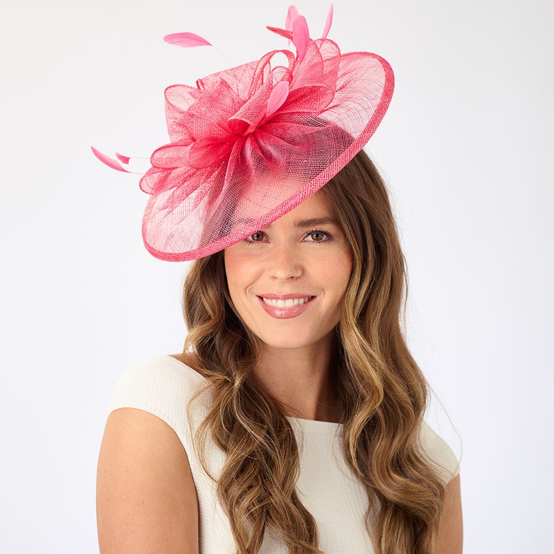 Failsworth Hats Ginny Disc Fascinator – Coral 1-Size