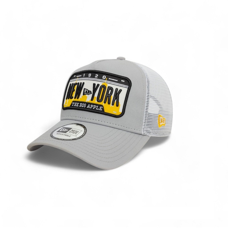 New Era 9FORTY License Plate Patch Grey Trucker Cap One Size