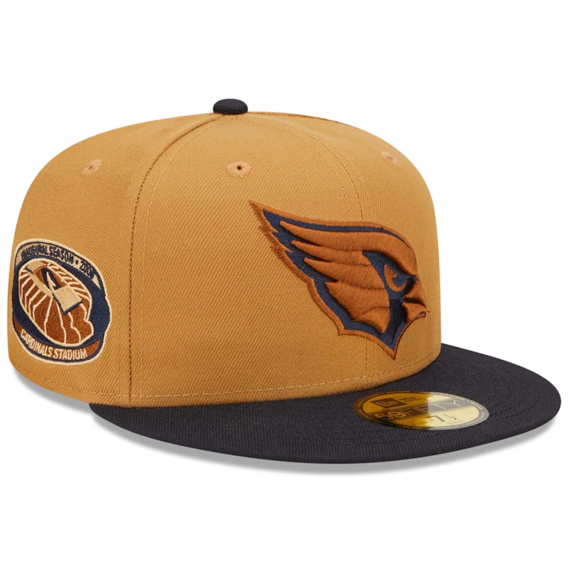 New Era Arizona Cardinals Tan/Navy Cardinals Stadium Inaugural Season Wheat 59FIFTY Fitted Hat