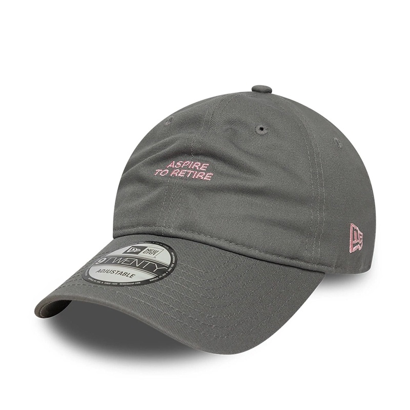 New Era Aspire To Retire Slogan Grey 9TWENTY Adjustable Cap OSFM