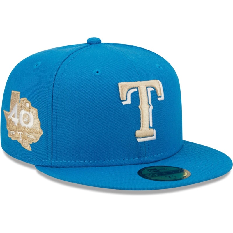 New Era Blue Stone Texas Rangers 40th Anniversary Undervisor 59FIFTY Fitted Hat