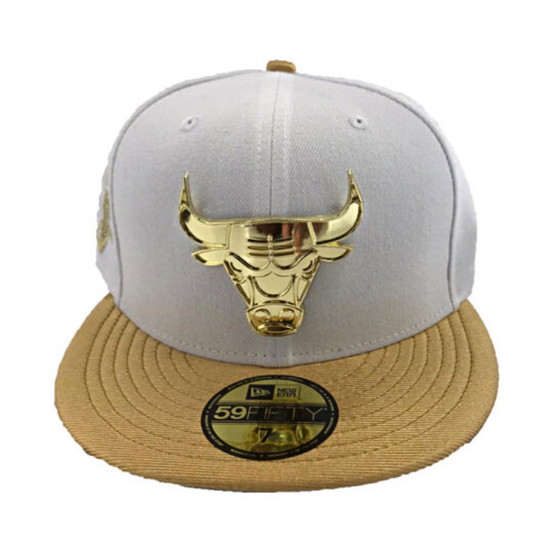 New Era Chicago Bulls White/Gold 6x Championship 59FIFTY Fitted Hat