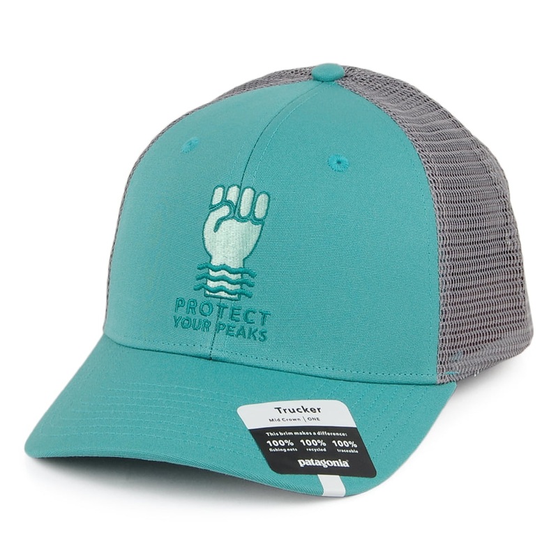 Patagonia Hats Protect Your Peaks Organic Cotton Trucker Cap – Sea Green Adjustable