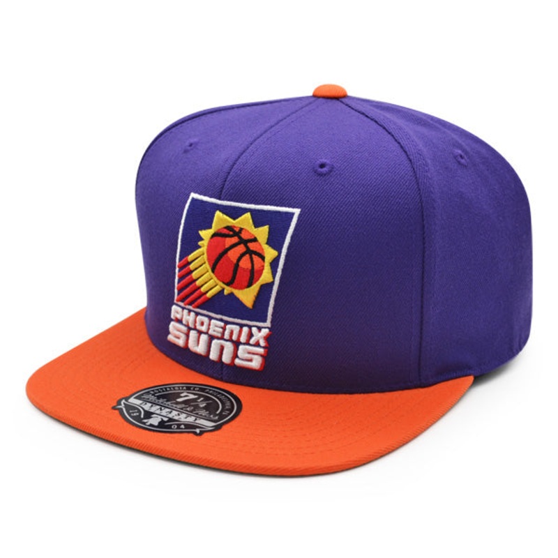 Phoenix Suns Mitchell & Ness CLASSIC 2Tone Fitted HWC Hat – Purple/Orange 7 1/8