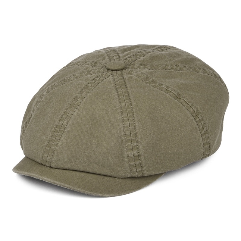 Stetson Hats Hatteras Washed Organic Cotton Newsboy Cap – Olive S
