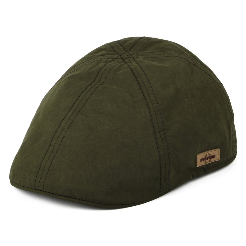 Stetson Hats Waxed Cotton Duckbill Flat Cap – Olive 55