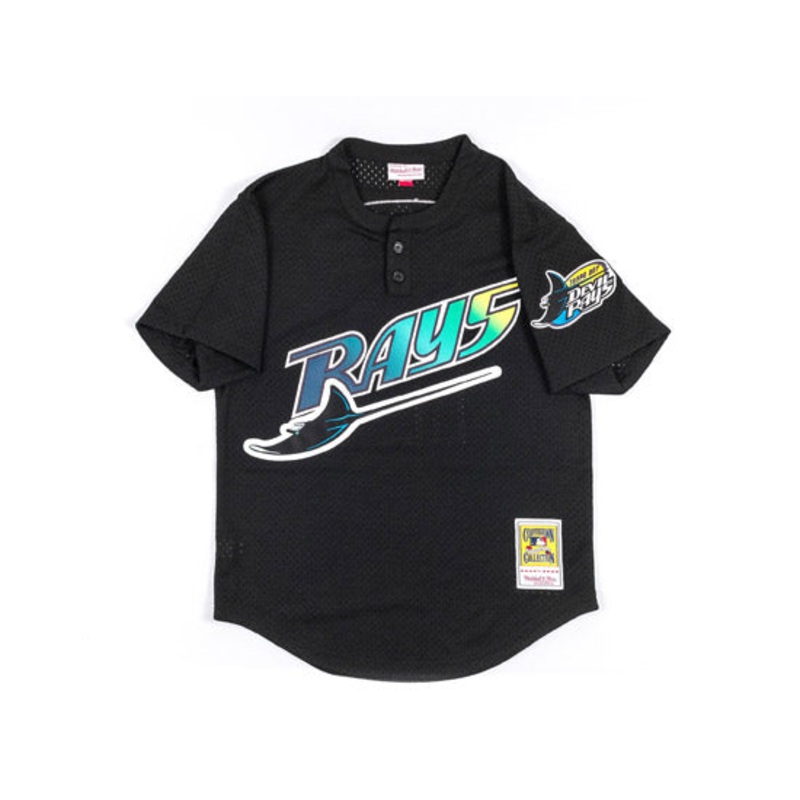 TAMPA BAY DEVIL RAYS Authentic Mitchell & Ness 1998 Wade Boggs # 12 Cooperstown Collection Throwback Mesh Batting Practice Jersey m