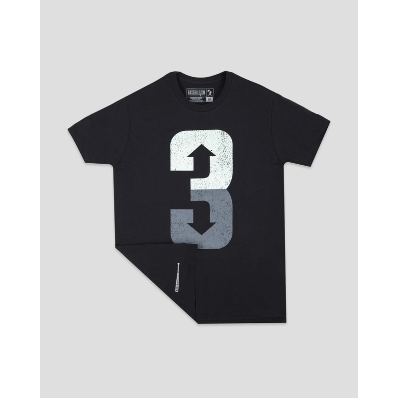 3 Up 3 Down (Black) – Men’s Tee Small