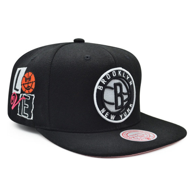 Brooklyn Nets Mitchell & Ness ALL LOVE Snapback Hat – Black/Pink Bottom