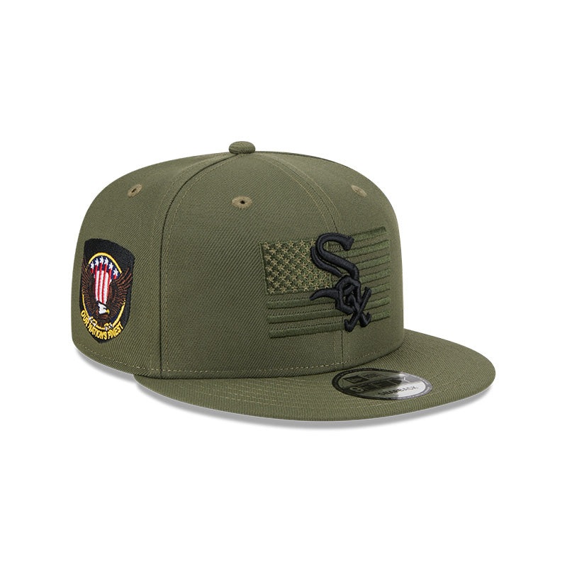 Chicago White Sox New Era 2023 Armed Forces Day 9FIFTY Snapback Hat – Olive