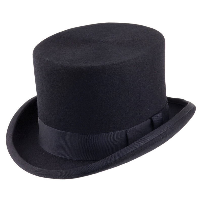 Denton Hats Wool Felt Top Hat – Navy Blue S