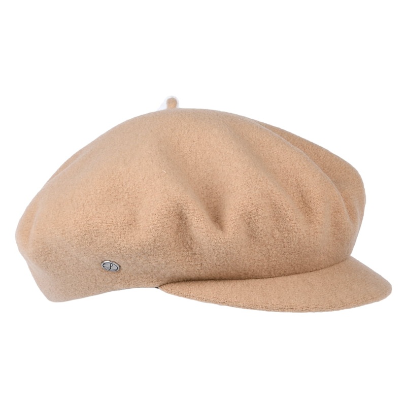 Hritage par Laulhre Hats Campus Merino Wool Baker Boy Cap – Light Sand 1-Size
