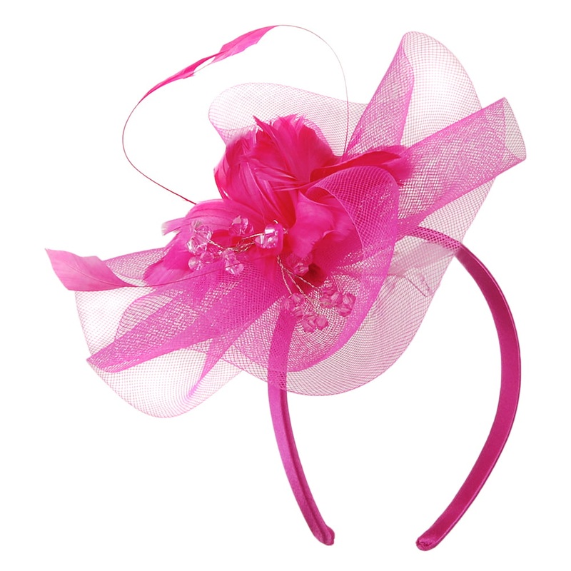 Jane Anne Designs Clementine Fascinator – Fuchsia 1-Size