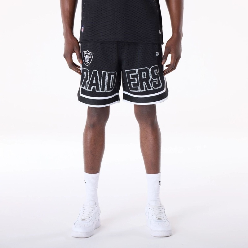 Las Vegas Raiders NFL Mesh Black Shorts XS