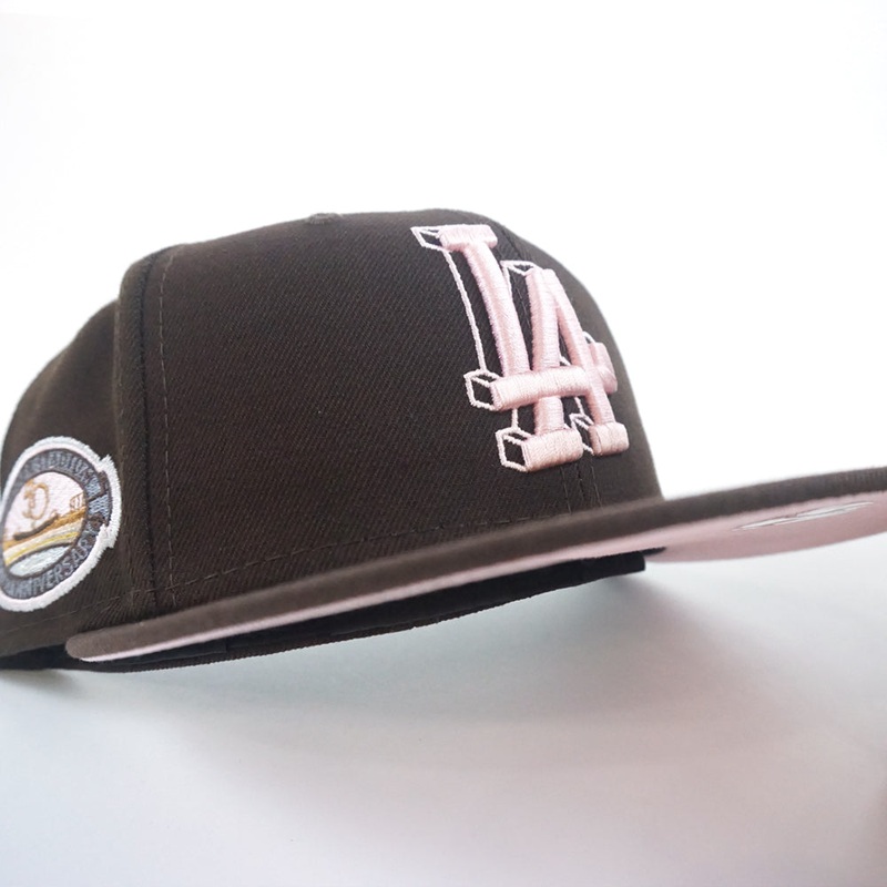 Los Angeles Dodgers 50th Anniversary New Era 59Fifty Fitted Hat (Burnt Wood Pink Under Brim) 7