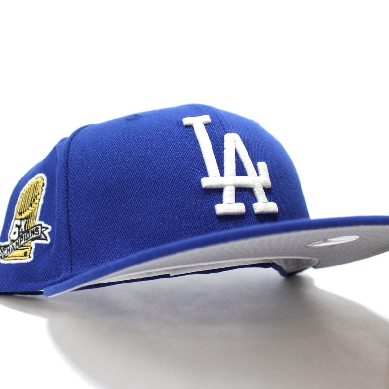 Los Angeles Dodgers 6X Championships New Era 59Fifty Fitted Hat (Glow in The Dark Blue Grey Under Brim) 7