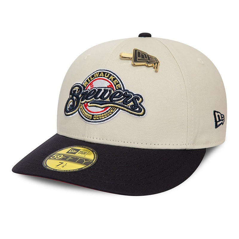 Milwaukee Brewers 59FIFTY Low Profile MLB Pin Stone Cap 6-7/8
