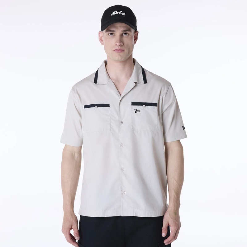 New Era Revere Cream Short Sleeve Shirt XS