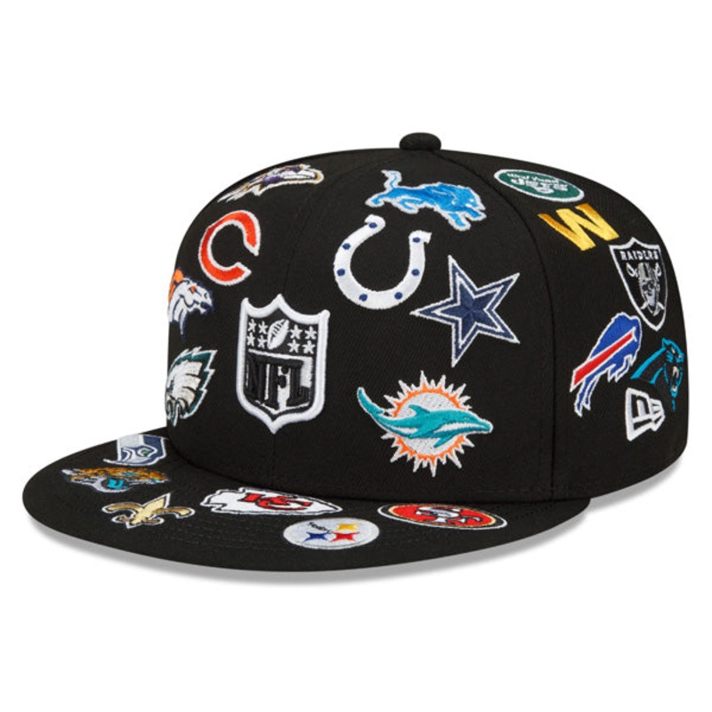 NFL Exclusive New Era ALL-OVER 59Fifty Fitted Hat – Black 6 7/8
