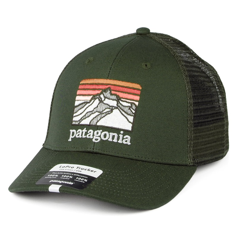 Patagonia Hats Line Logo Ridge Organic Cotton Canvas LoPro Trucker Cap – Forest Adjustable