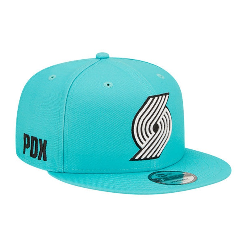 Portland Trailblazers New Era NBA 2022-23 CITY EDITION Alternate 9Fifty Snapback Hat – Teal/Black