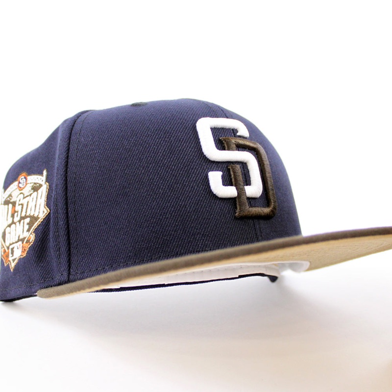 San Diego Padres 2016 All-Star Game New Era Fitted 59Fifty Hat (GITD Navy Brown Khaki Under Brim) 7