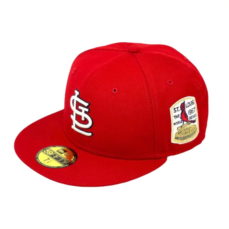 ST. LOUIS CARDINALS (RED) “1967 WORLDSERIES” NEW ERA 59FIFTY FITTED (GREEN UNDER VISOR) 67/8