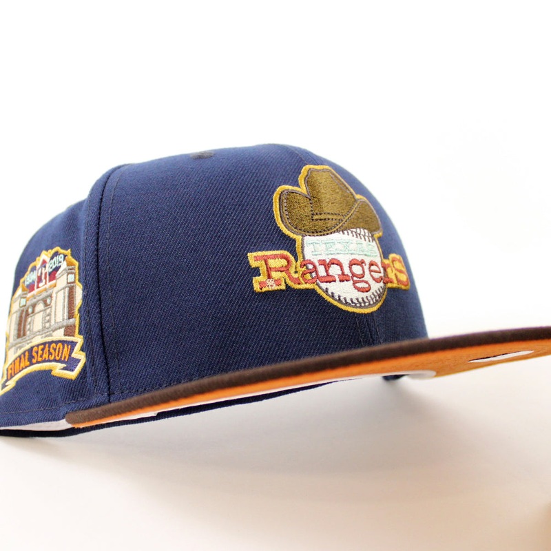 Texas Rangers FINAL SEASON New Era 59Fifty Fitted Hat (OCEANSIDE BURNT WOOD RUST ORANGE Under Brim) 7