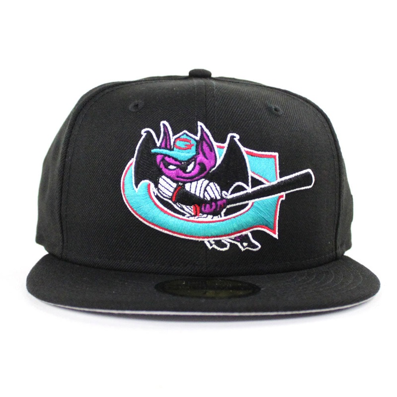 Greensboro Bats 1994-2004 New Era 59Fifty Fitted Hat (Black Gray Under Brim) 7