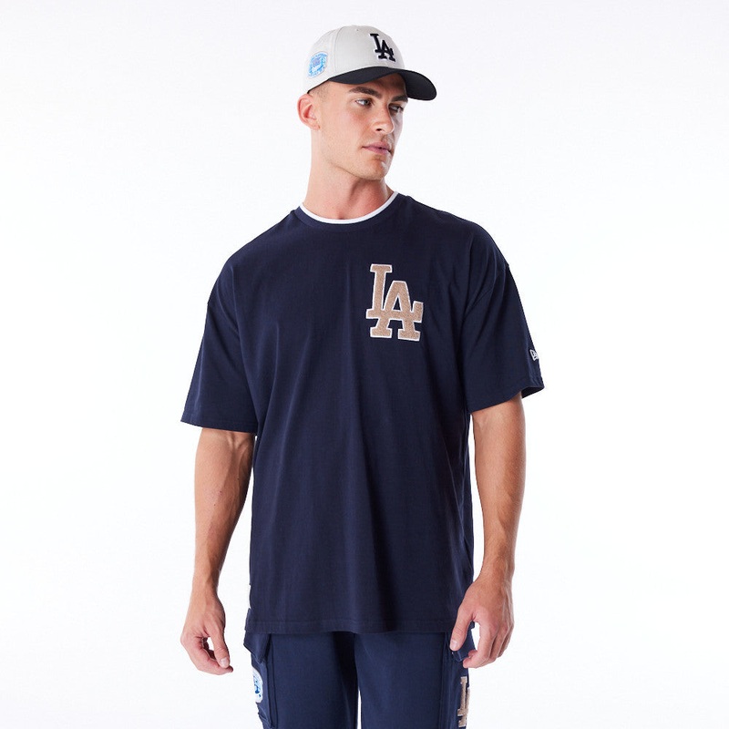 Los Angeles Dodgers World Series Drop Shoulder Navy Tee XS