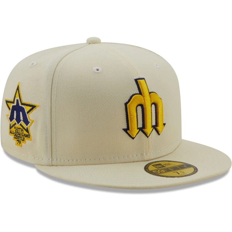 New Era Seattle Mariners Cream 50th All-Star Game Chrome Alternate Undervisor 59FIFTY Fitted Hat