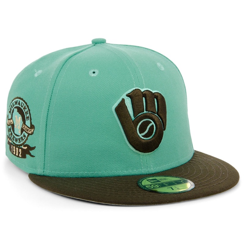 New Era x Lids HD  Milwaukee Brewers Ice Cream Chocolate Mint 2022 59FIFTY Fitted Cap